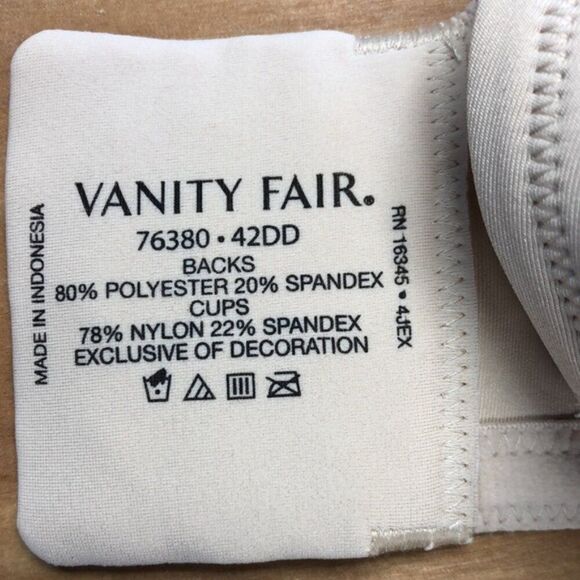VANITY FAIR Beauty Back Full Figure Underwire Bra 42DD (42E) 76380 Neutral NWT - Picture 6 of 8
